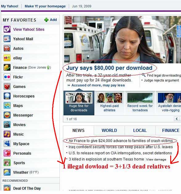 Illegal downloads dead relatives