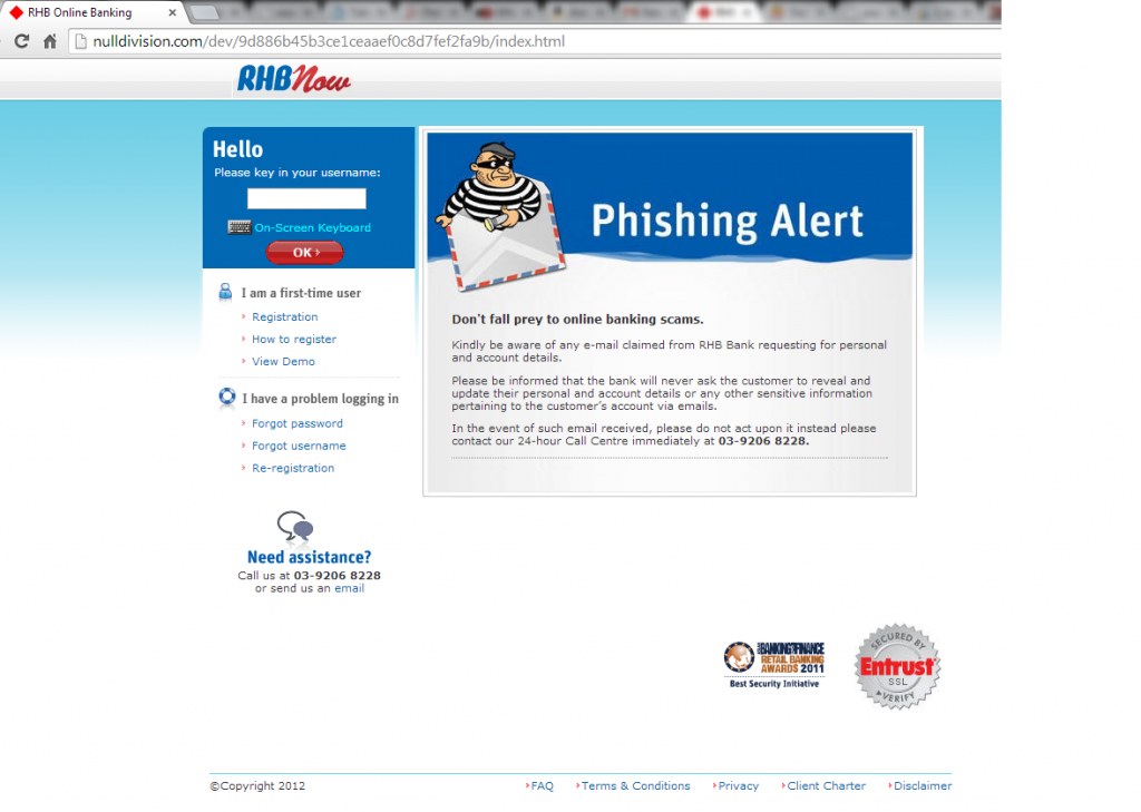 RHB Phishing Website Scame