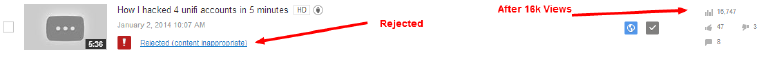Video Rejected by Youtube